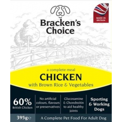 Brackens Choice Working Dog Trays - Chicken and Brown Rice & Veg 395g